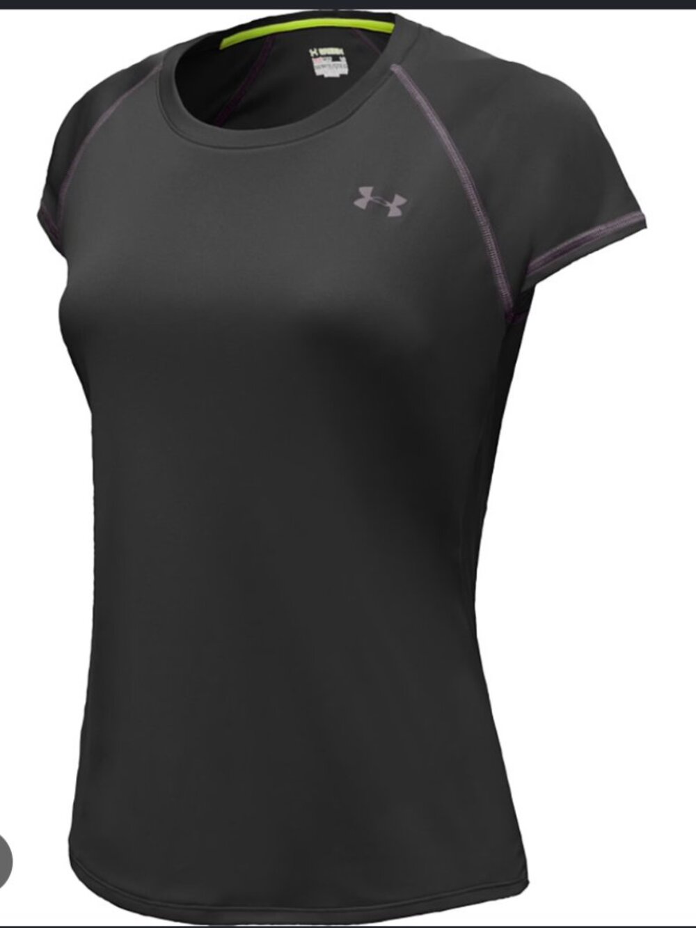 Under Armour Womens Black Catalyst Heat Gear Semi Fitted Short Sleeve T-Shirt- M